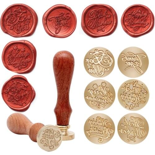 1pcs Wax Seal Stamps Retro Tree Pattern Happy Birthday Antique Wooden Sealing Scrapbooking stempel Craft Wedding Decorative