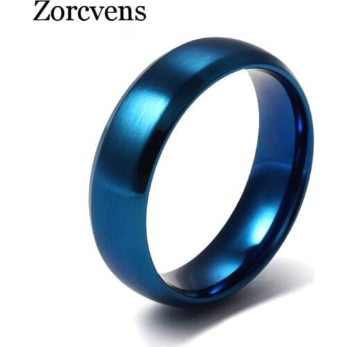 Modyle New Fashion Blue Ring Stainless Steel Rings for Men and Women Finger Ring Jewelry Classic Wedding Engagement Gifts