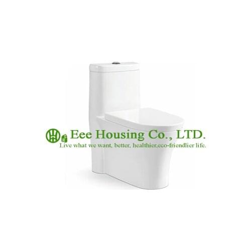 Wc Toilet With Dual Flush Ceramic One Piece,Siphon Flushing Elongated Wall Mount Toilet Bowl Soft Close Seat Cover