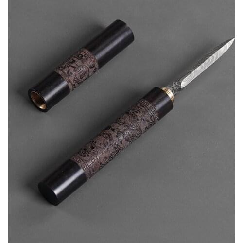 Pattern Steel Tea Needle Tea Cone Stainless Steel Wood Handle