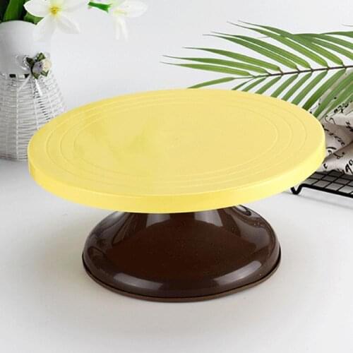 Cake Turntable Food Grade Cake Rotatable Stand Low Noise Plastic Rotating Anti-skid Revolving Cake Stand for Home