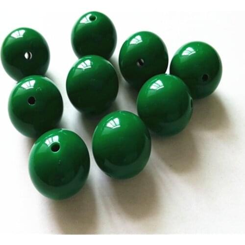 Choose size) 6mm/8mm/10mm/12mm/14mm/16mm/18mm/25mm dark green color Acrylic Solid Beads for Necklace Jewelry