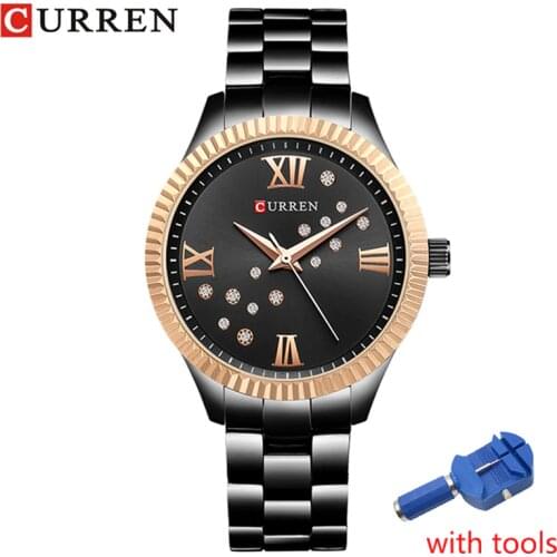 CURREN Womens Rhinestone Quartz Wristwatch Fashion Ladies Dress Watches Bracelet Clocks 2019 relogio feminino zegarek damski