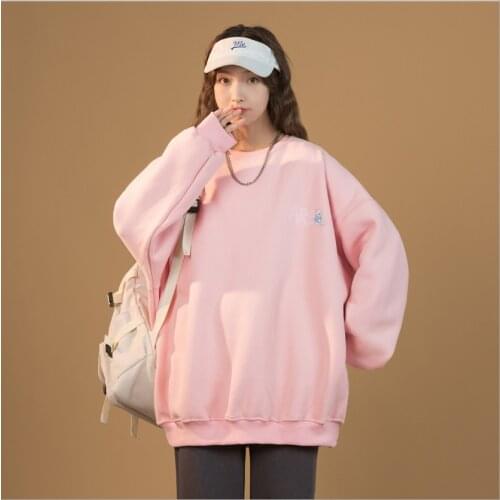 O-Neck Spring Fall Letter Pattern Female Sweet Plus Size Pullovers Pink Black White Oversize New Womens Casual Autumn Sweaters