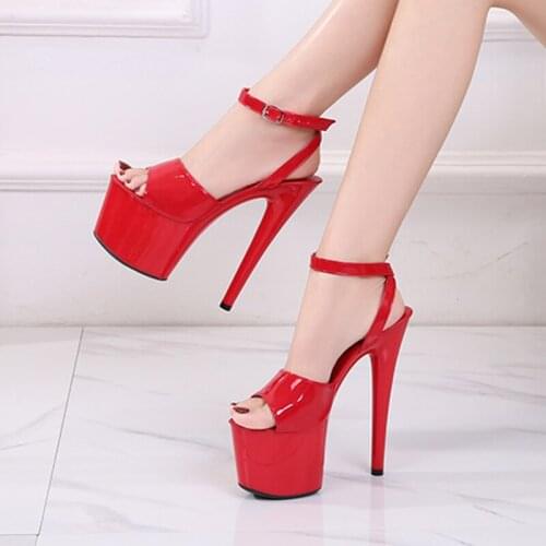 Stripper Heel Shoes Women Platform Sandals Super High Heels 20cm Female Ladies Sexy Pumps Wedding Sandalias Mulheres Plus Size