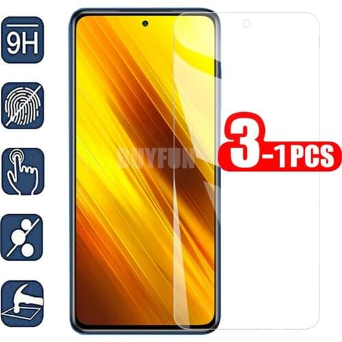 1 2 3 Pcs 9h tempered glass for xiaomi little pocophone x3 poco x3 nfc pocophonex3 pocox3 6.67'' display screen protectors film
