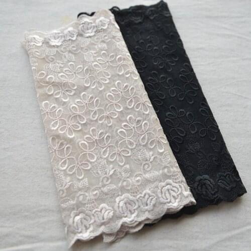 2M/lot 33cm wide Exquisite black skin mesh, water soluble embroidery mesh lace wide skirt baby clothes decorative SC821