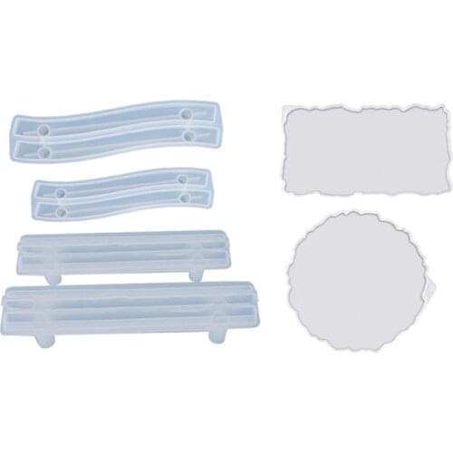 2 Set Silicone Mold: 1 Set Fruit Tray Handle Door Handle & 1 Set Silicone Tray Rectangle+Round