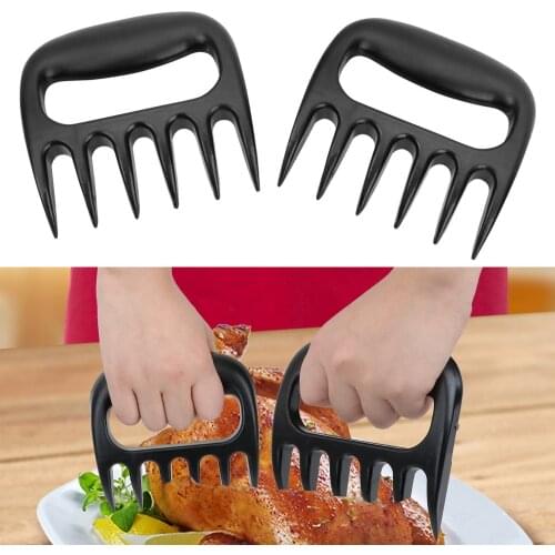 2Pcs/Set Pull Meat Shred Pork Clamp Roasting Fork Tongs BBQ SetBlack Bear Claws Barbecue Fork Barbecue Tool
