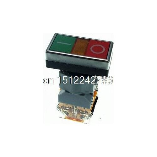 2pcs Start-stop Double Pushbutton Switch With LED Pilot Lamp Voltage for choose