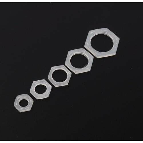 20pcs 4mm Thick Plastic Nut Female Thread Nylon Hex Nuts 1/8''1/4''3/8''1/2''3/4'' Plastic Hexagon Nuts