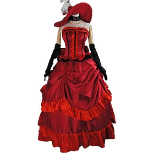 2019 Fashion Anime Black Butler Cosplay Costumes Madam Red Party Dress
