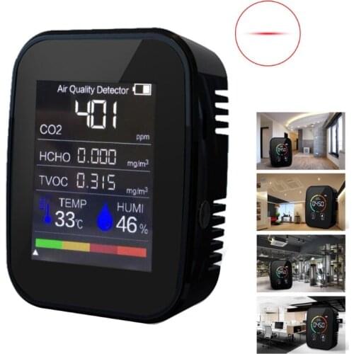 K1KA 5 in1/3 in1 Infrared Carbon Dioxide Analyzer TVOC HCHO Detector Multifunctional High Accuracy 1200mAH Battery Monitor