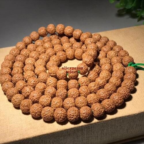 5A 10MM Natural Rudraksha Japan Mala 108 Bead Hindu Prayer Meditation Buddhist for Meditation Practice Bracelet Jewelry Gift