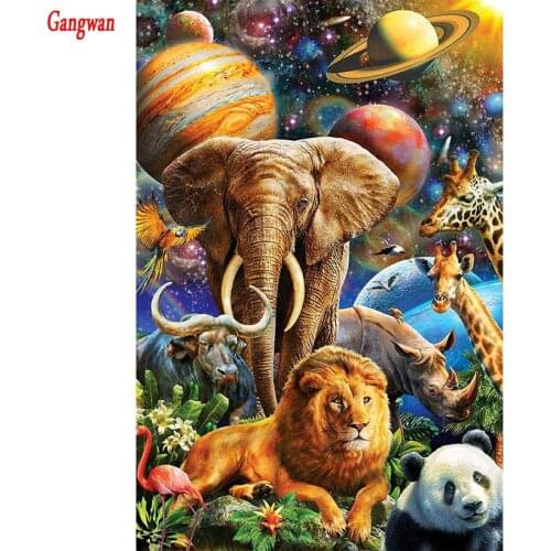 5D DIY Diamond Painting Elephant ,giraffe,rhinoceros,panda, Embroidery planet earth Full Diamond Cross Stitch Rhinestone Mosaic