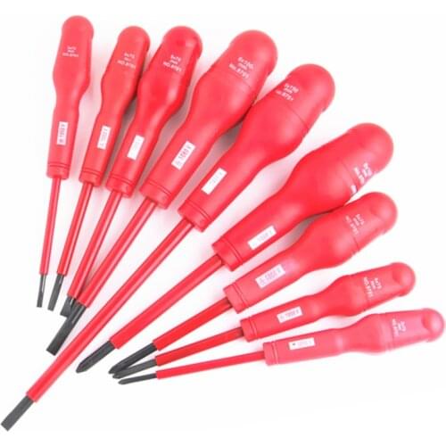 9PCS Insulated Screwdriver Set Phillips Bits CR-V High Voltage 1000V Magnetic Precision Professional Electrician Hand Tools