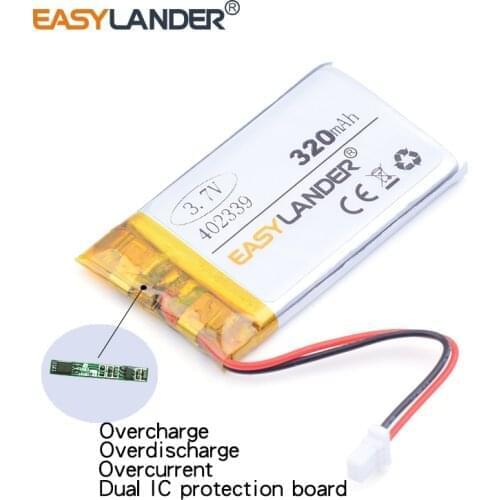 402339 3.7V 320mAh Rechargeable li Polymer Li-ion battery For DVR GPS MP3 MP4 toys MIO mivue Driving recorder carmax battery