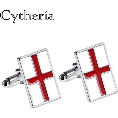England flag Cufflinks For Men groove Red plus cuff link button business cuff links French shirt cufflink for England lover men