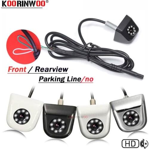 Koorinwoo Multifuntion Universal HD Car Front Camera Car Rear View Camera Parking Reverse Night Vision 8 LED Lights Metal System