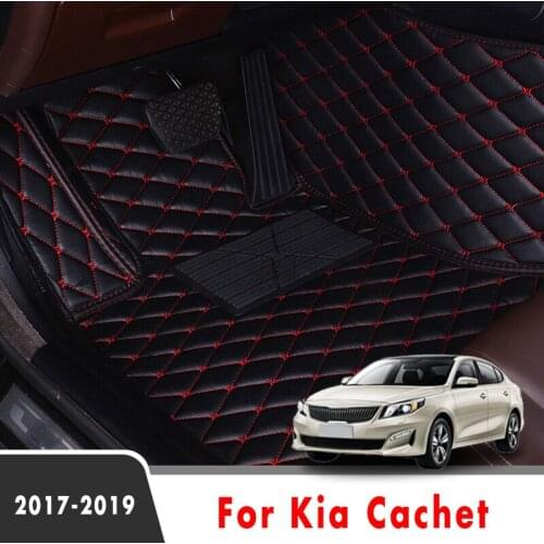 Car Floor Mats For Kia Cachet 2019 2018 2017 Leather Waterproof Decoration Rugs Custom Auto Foot Pads Automobile Carpets Covers