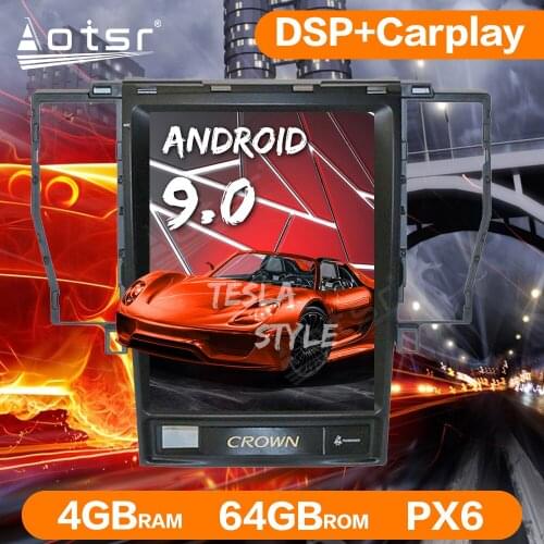 Tesla Style PX6 Android 9.0 64G Car GPS Navigation Head Unit For TOYOTA CROWN 12th 2005-2008 Stereo Multimedia Player Auto Radio