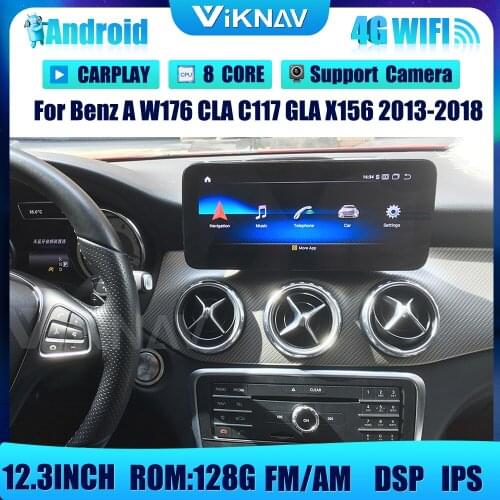 12.3 inch Android With screen Car radio GPS Navigation Player for benz A W176 CLA C117 GLA X156 2013-2018 DVD multimedia 2din
