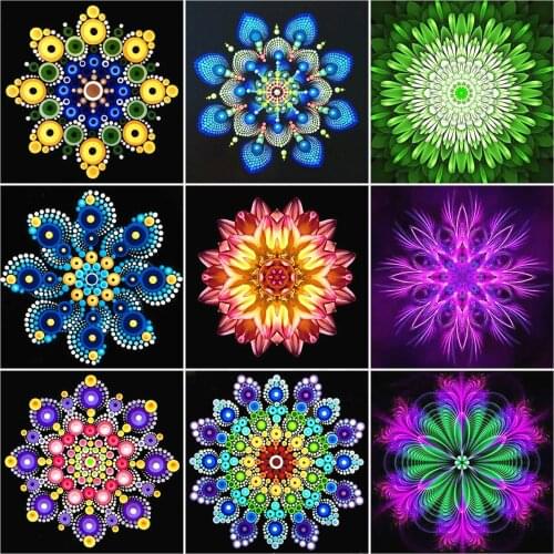 AZQSD Diamond Embroidery Mandala Mosaic Full Drill Picture Of Rhinestones Diamond Painting Flower Handicraft Home Decor