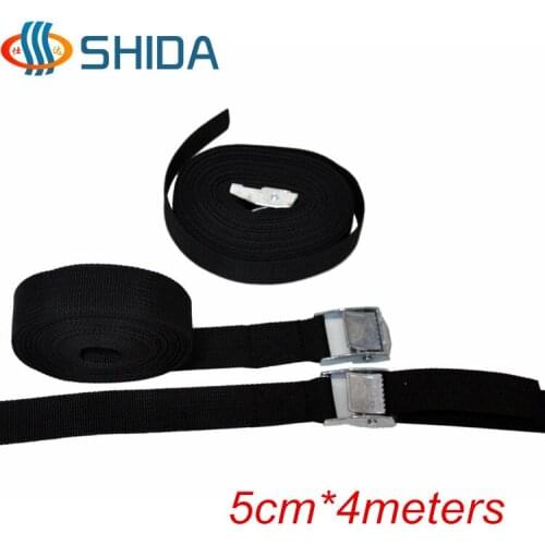 Free Shipping 1pcs 5cm*4m 500kg Metal Cam Buckle Ratchet Tie Down Luggage Load Strap Cargo Lashing PP Webbing Binding Belt