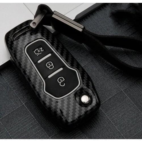 Alloy Case Car Key Cover For Ford Fusion Fiesta Escort Mondeo Everest Ranger Accessories Car Keychain Key Cover Cap Holder