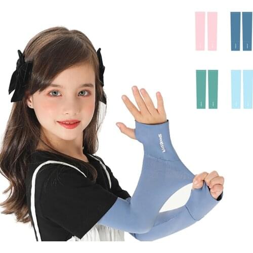Children UV Arm Cover Sunscreen Ice Sleeves Quick-Drying Lightweight Breathable Sports Sweat Glove Sleeve Sun Protection Sleeves
