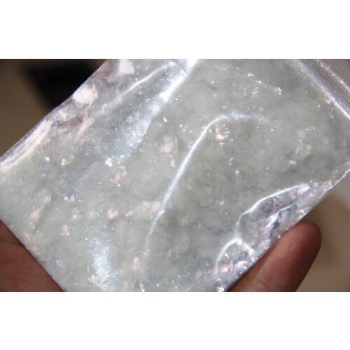 Holo White flake solvent resistant glitter for Gel nail polish making G390