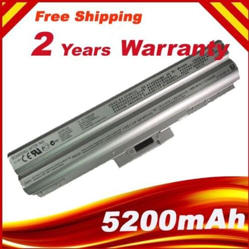 HSW Sliver 5200mAh 6Cell Laptop Battery for SONY VAIO VGP-BPS13/S VGP-BPS13A/S VGP-BPS21/S VGP-BPL21A VGP-BPS13A/ free shipping