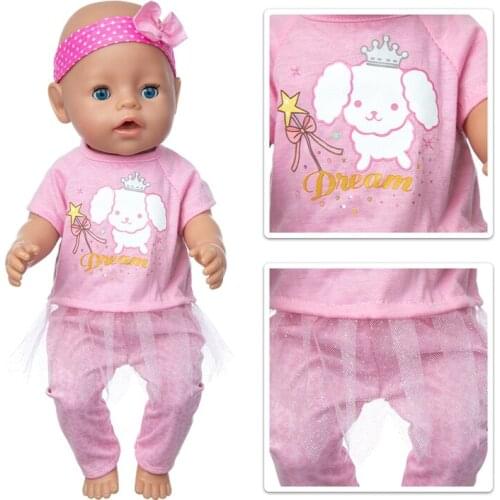 Sheep Suit+Hairbrand Doll Clothes Fit 17 inch 43cm Doll Clothes Born Baby Suit For Baby Birthday Festival Gift
