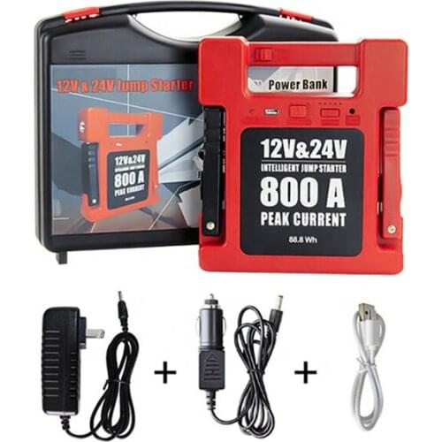 Multi-Functional Smart 800A High Power Jump Starter 12V /24V Car Battery Booster For Heavy Duty Vehicles