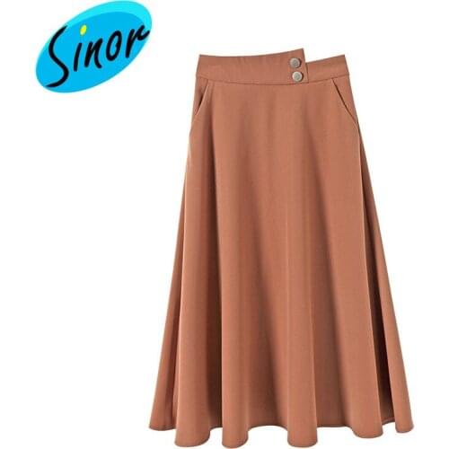 Fashion 209018 half skirt mid length autumn and winter intellectual elegant solid color big swing skirt Nanyou boutique