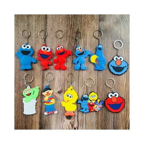 Sesame Street Fashion Anime Toy Figures Keychain Cartoon Keyholder Birthday Unisex Gifts New