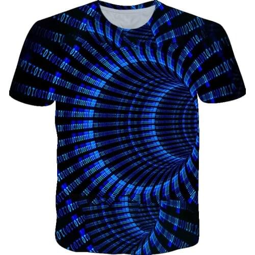 3D Three-dimensional Whirlpool Print T-shirt For Men Summer Fashion Psychedelic Vertigo Graphic t shirts Hip Hop O-Neck tshirt