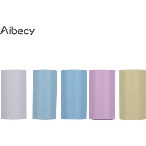 5pcs Color Thermal Paper Roll Set 57x30mm/2.17x1.18in Photo Picture Receipt Printing Compatible with Peripage/Paperang Printer