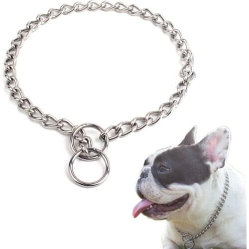 35/65cm Stainless Steel Necklace Pet Dog Training Choke Collar Slip Snake Chain Collars For Golden Retriever Doberman Dog Leash