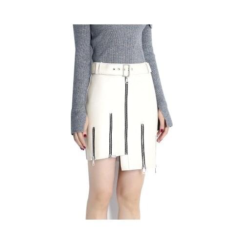 2019 New Fashion Genuine Sheep Leather Skirt E32