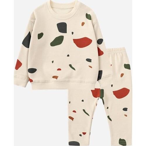 Infant Baby Autumn Fall Clothing Sets Fashion Winter Full Sleeve Print T-Shirt And Pants Outfits Toddler Cute Casual Homewear