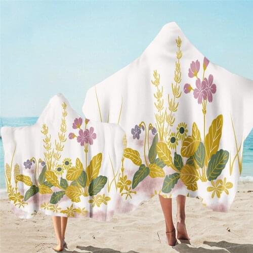 Parent-child Print Microfiber Beach HoodedTowel Outdoor Quick Drying Absorbent Poncho Bath Towels For Swimming Surf Beachwear