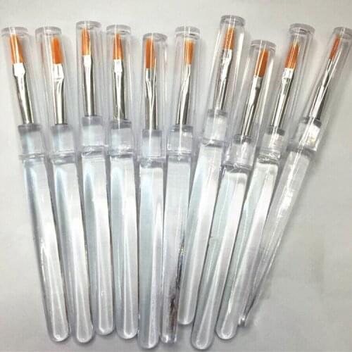 10pcs /Set Transparent Rod Lip Brush Is Convenient Light and Practical Small Lip Brush Cap Clean and Sanitary Makeup Brushes