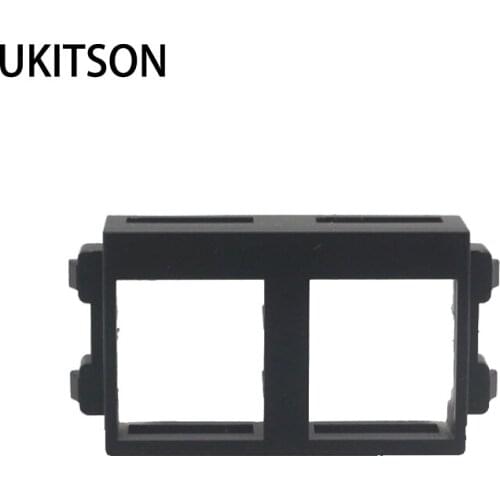 Black Color Blank Slot With Two Insert Jack Hole Port For Keystone Plug Coupler Filling Socket