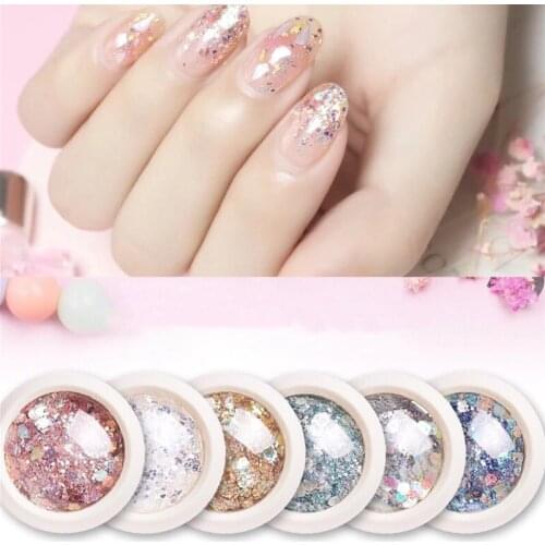Mermaid Glitter Powder Glittering 3D Chameleon Color Sequins Discoloration In Case of Light Nail Art Decoration Polish Manicure