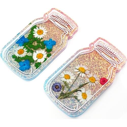 DIY Epoxy Resin Molds Bottle Shape Press Flower Art Supplies Silicone Mold Aroma Candle Tray For Jewelry Making Plate Dish