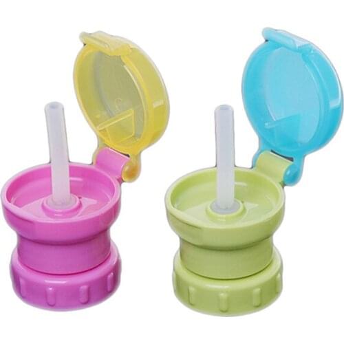 New Kids Portable Creative Bottled Drinks Spill Prevention Choke Straw Cover Upgrading Faucets Straw 2 Colors