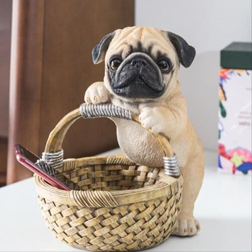Labrador Corgi Pug Shiba Inu Dog Statue Storage Box Animal Art Sculpture Resin Entrance Entryway Key Storage Decorations R2499
