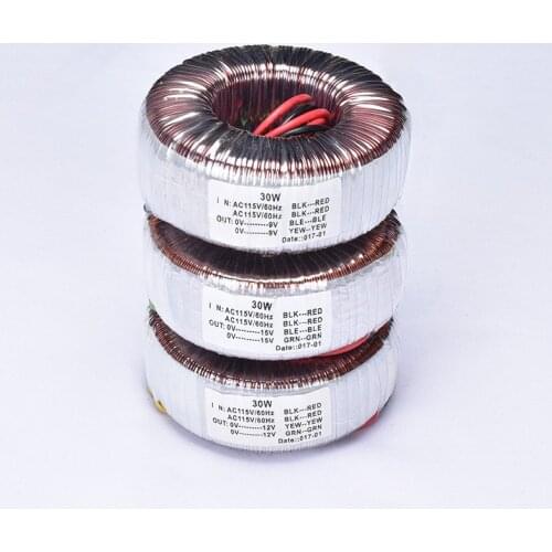 KYYSLB 30W Pure Copper Wire Ring Cattle Power Amplifier Transformer Double 15V Dual 12V Double 9V Three Specifications