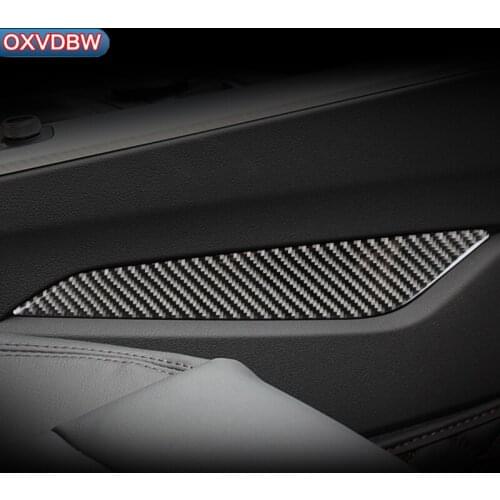 Interior Trim Carbon Fiber Gear Side Panel 3D Sticker Car styling For Audi a4 b9 RS4 S4 accessories 2016 2017 2018 2019